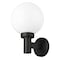 Z-Lite Laurent Outdoor Wall, 1-Light, 8 In.W x 9 In.L x 12.5 In.H, Black/Opal 597M-BK - alternate 4